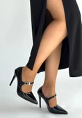 Tiej Siyah Rugan Stiletto Ayakkabı thumbnail 2