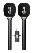 Çift Mikrofonlu Profosyonel Kablosuz Yüksek Kaliteli Ses Kaydı Röportaj Mikrofonu thumbnail 3