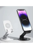 F17s  Masaüstü Telefon Tutucu Döner Tabanı Alüminyum Paslanmaz Çelik Katlanabilir thumbnail 4