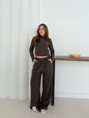 Balıkçı yaka örme takım kahve - 4