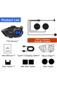 Y5x Rgb Işıklı Intercom 5 Kişi Bağlantılı 1000mah Motosiklet Bluetooth Kulaklık Seti thumbnail 4