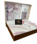 Puff Nakışlı Ranforce Çift Kişilik Anneler Günü Nev Takımı Bellini Pembe thumbnail 4