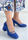 Tino Mavi Cilt Topuklu Ayakkabı - 3