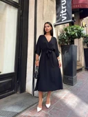 Ayrobin midi elbise - 4