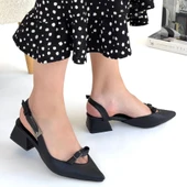 Rewat Siyah Cilt Topuklu Ayakkabı - 4