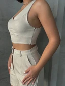 Şortlu keten takım s255014 - 3