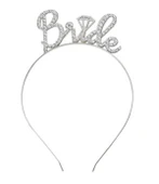 Gümüş Renkli Taşlı “Bride” Gelin Tacı – El Yazısı Yazı Tipiyle - 3