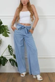 Kadın Rahat Kesim Beli Lastikli İ̇nce Kot Pantolon - 1
