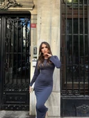 Uzun kollu uzun elbise - 4