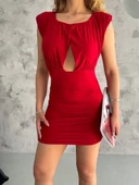 Pencereli mini mikro elbise s3843 - 1