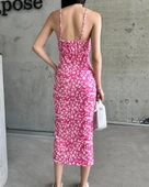 Kaşkorse Desenli askılı elbise - 2