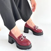 Winar Bordo Rugan Doldu Topuk Ayakkabı - 4