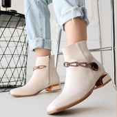 Roxani Bej Cilt Topuklu Bot - 4