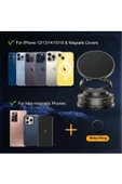 Metalik Magsafe Telefon Tutucu Tüm Yüzeylerle Uyumlu Vakumlu 360 Dönen Oynar Başlık thumbnail 3