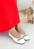 Cleo Beyaz Cilt Babet Ayakkabı - 3