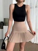 Altı pliseli mini etek - 3