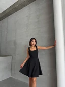 Kadın kare yaka kısa elbise - 10