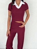 Ottoman kumaş beyaz gömlek yaka takım s4142 - 5