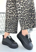 Leope Siyah Cilt Bağcıklı Spor Ayakkabı - 2