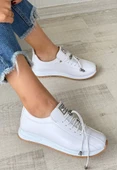 Monya Beyaz Cilt Bağcıklı Spor Ayakkabı thumbnail 2