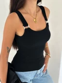 Ottoman toka askılı bluz siyah s4194 - 4