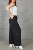 Kadın Bol Paça Rahat Kalıp Beli Lastikli Salaş Pantolon - 9