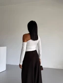 Omuz detaylı kollu bluz beyaz - 2