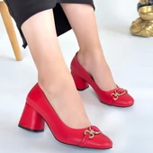 Lucky Kırmızı Cilt Topuklu Ayakkabı - 4