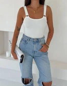 Ottoman toka askılı bluz beyaz s4194 - 3