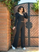 Fitilli prenses kol alt üst takım siyah - 3