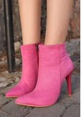 Blan Fuşya Süet Topuklu Bot - 1