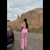 Madonna yaka bol paça pantolonlu takım - 6