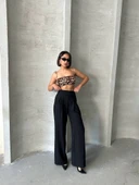 Pileli keten pantolon - 3