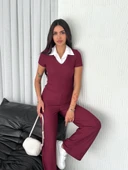 Ottoman kumaş beyaz gömlek yaka takım s4142 - 2