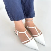 Canca Beyaz Rugan Babet Ayakkabı - 4