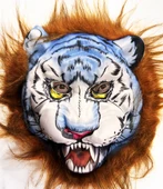 Kahverengi Saçlu Köpek Kurt Kaplan Maskesi Mega Peluş 34 No - 1