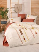 Puff Nakışlı Ranforce Çift Kişilik Nev Takımı Amaris Kiremit - 1