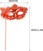 Kırmızı Işıltılı Tutmalı Fotoğraf Çekimi Maskesi 18x29 cm - 3