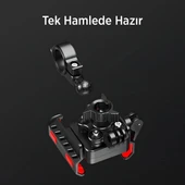 Gidon Bağlantılı 360° Derece Ayarlanabilir 3.5”-7.2” Uyumlu Motosiklet Bisiklet Telefon Tutucu thumbnail 3