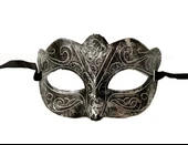 Maskeli B Antik Gri Gümüş Eskitilmiş Maske B Venedik - 5