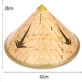 Naturel Renk Cambodia Kamboçyalı Vietnam Şapkası PVC Hasır - 3