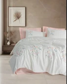 3D Nakışlı Çift Kişilik Saten Nev Takımı Liva Pudra thumbnail 1