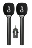 Çift Mikrofonlu Profosyonel Kablosuz Yüksek Kaliteli Ses Kaydı Röportaj Mikrofonu thumbnail 3