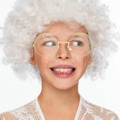 Yuvarlak Cam John Lennon Tarzı Hippi İmaj Gold Çerçeveli Şeffaf Gözlük thumbnail 2