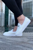 Beyaz Triko Babet Erkek Casual Ayakkabı - 1