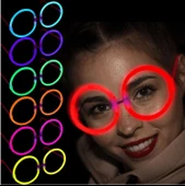 Glow Yuvarlak Gözlük - Glow Partisi Gözlükleri - Glow Gözlük 12 Adet - 2