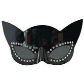 Siyah Renk Siyah Camlı Kedi Şekilli Parti Gözlüğü 20x11 cm - 2