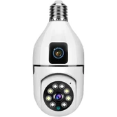 Çift Lensli Duy Girişli Kablosuz Ampul Kamera - 3