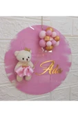 s'he design KIZ BEBEK İSMİNE ÖZEL HAZIRLANAN BUBBLE ŞEFFAF PLEKSİ KAPI SÜSÜ PEMBE thumbnail 2