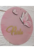 s'he design Kız Bebek İsmine Özel Hazırlanan Şeffaf Pleksi Kapı Süsü pudra pembe thumbnail 1